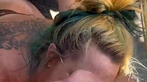 cheating blonde whore deepthroats cock facial in public daylight