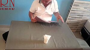 naked waitress serves guest pussy from her navel in restaurant backstage!