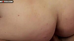 shy chubby teen's first hardcore with shaved pussy bent over doggystyle cumshot