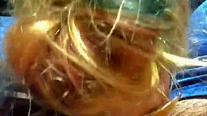 cheating blonde whore deepthroats cock facial in public daylight