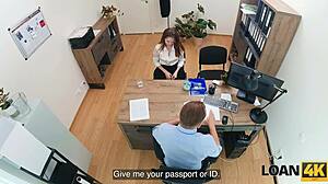 UNA FAIRY'S perfect natural tits BOUNCE on office desk during punished casting fuck!