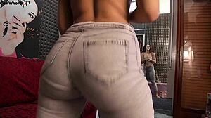 sexy ass twerking in tight jeans begging for more