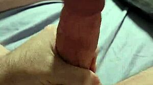 stroking my huge tattooed cock hard till massive cumshot!