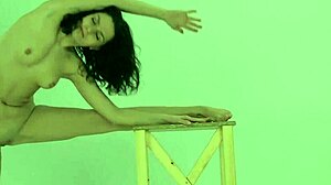 Petite Russian Gymnast Ballerina Stretches Legs Wide for Pussy Play