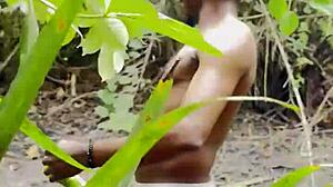 king rules forest fucking bardie with cucumber up wet hairy ass part 1