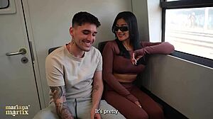 damn, that big-ass colombian mariana martix just fucked papi rodriguez right on the train like a pro