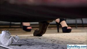 Lick my pussy like that sexy barista while I fuck you deep, demands lesbian customer