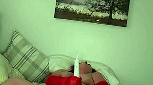 scarlett knight naked solo vibes with red gloves and toys