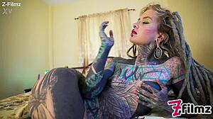 Tattoo Goth Punk Fingers Pussy and Ass Then Toys Anal Gape Prolapse