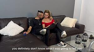 Lonely Neighbor Tricks Best Friend's Son Into Sofa Creampie Fuck