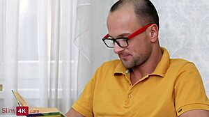 Nerdy Petite Blonde Glasses Girl Rides Cock Cowgirl Then Bent Over Doggystyle?