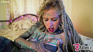 Tattoo Goth Punk Fingers Pussy and Ass Then Toys Anal Gape Prolapse