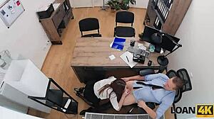 UNA FAIRY'S perfect natural tits BOUNCE on office desk during punished casting fuck!