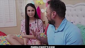 Tiny Brunette Liz Jordan Dreams of Stepdad's Big Dick Cumming True!