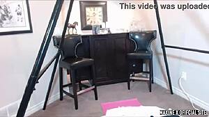 maxine x rides dildo deep in college uniform soaking her asian pussy