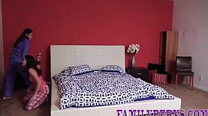 teen babe slurps stepbro cock before facial cum blast