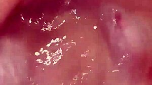 Solo babe fingers shaved pussy deep in steamy bath tub fun