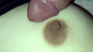 gretala shoves huge dildo cock between her massive tits