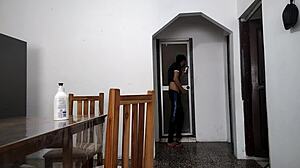 perverted stepfather strokes furiously spying her bathroom secrets from the shadows