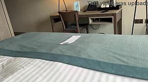 Stepmom shares bed and tight ass with horny stepson in taboo hotel fuck