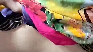 Desi Country Girl's Dirty Hindi Piss Bath in Public