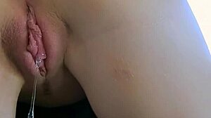18yo student fingers wet pussy close-up flow
