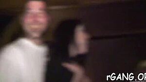 guys can't look away from hot lesbian couple dancing stripping fucking