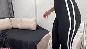 Young Married Brazilian Takes DP with Dildo in Shaved Pussy and Lover's Cock in Ass