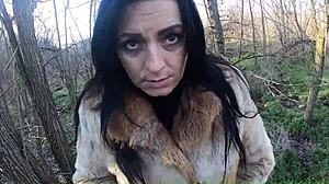 Curvy Latina Housewife Risks Outdoor Public Deepthroat Facial Cumshot