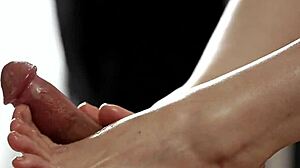 British babes' feet get drenched in hot cum after footjobs and fingering!