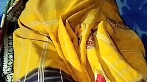 Desi Country Girl's Dirty Hindi Piss Bath in Public