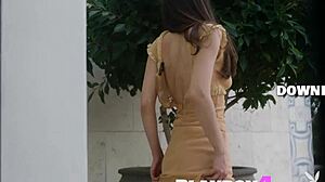 sexy milf poses flashing perfect tits