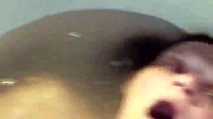 Solo babe fingers shaved pussy deep in steamy bath tub fun