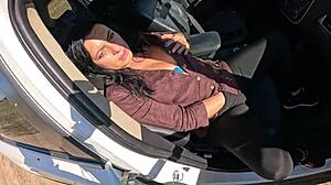 Curvy Latina Housewife Risks Outdoor Public Deepthroat Facial Cumshot