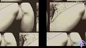 bleubrutalrose slips into pink heels and rams metal dildo up goth milf ass