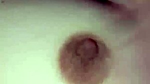 gretala shoves huge dildo cock between her massive tits