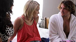 her stepbro's thick cock stretches my tight ass so deep first time