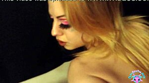 bleubrutalrose slips into pink heels and rams metal dildo up goth milf ass