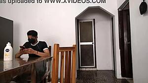 perverted stepfather strokes furiously spying her bathroom secrets from the shadows