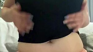 thrilled amateur crams panties into pierced puffy wet pussy masturbating wildly