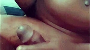 stepmom's jerking my hairy bbc till she explodes horny