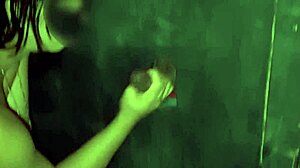 hot latina wife sucks strangers at swing house gloryhole till she orgasms