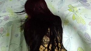 fucking wife's big pussy in sexy bodystocking lover style?