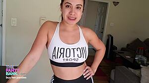 Young Thick Latina Braces Strips Rubs Pink Pussy Orgasm