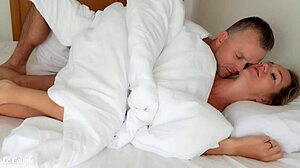 couple morning wake up creampie sex