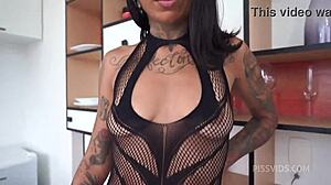 nick niquita's brazilian indian cutie takes first double anal penetration with pissing