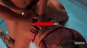 milf jerks black bull till he floods her hand with cum