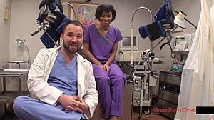 Jackie Banes gets gyno exam from nurse Lilith Rose hidden cam