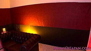 Japanese milf spread hairy legs for tongue?