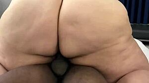 bbw fat ass bent over riding huge bbc black cock pussy interracial couple